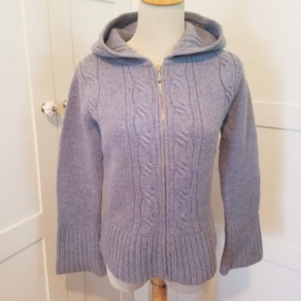 J. Crew Wool Hooded cardigan (PXS)